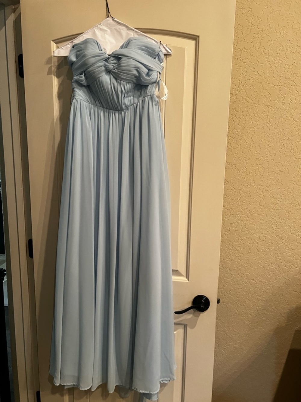 Azazie Size A4 Elegant Light Blue Strapless Pleated Evening Dress